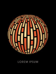 Sphere, abstract construction design graphic vector
