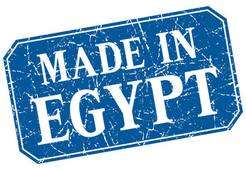 made in Egypt blue square grunge stamp