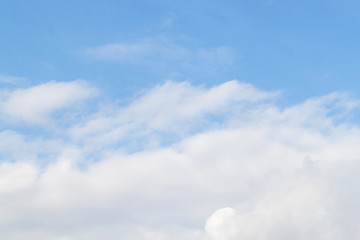 blue sky background is covered by white clouds