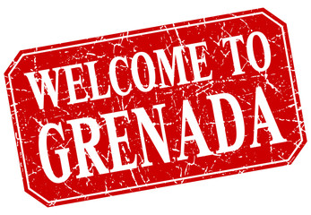 welcome to Grenada red square grunge stamp