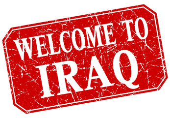 welcome to Iraq red square grunge stamp