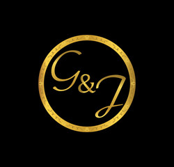 GJ initial wedding in golden ring