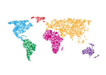 Fototapeta na wymiar Colorful World map