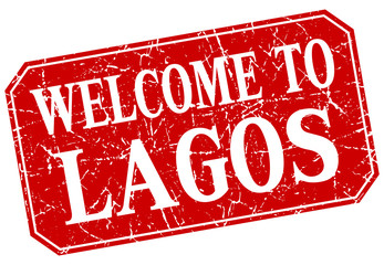 welcome to Lagos red square grunge stamp