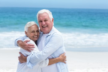 Senior couple hugging each other