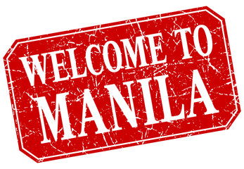 welcome to Manila red square grunge stamp