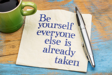 be yourself advice on napkin