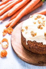 Homemade traditional carrot cake