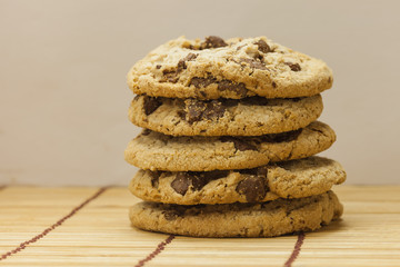 Stack of Chocolate chip cookies