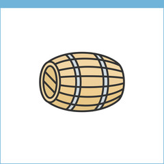 Wood wine cask vector icon