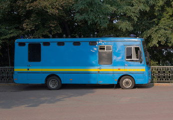 Special police bus. Kiev, Ukraine