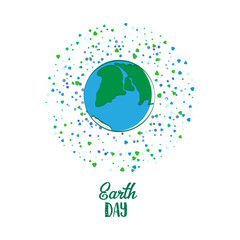 Fototapeta na wymiar Earth Day cartoon card