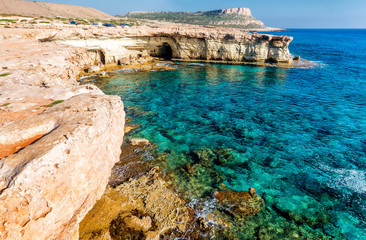 Seashore in Aiya Napa near Cape Greco, Cyprus
