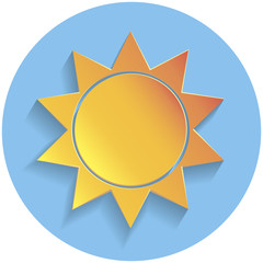 Sun icon, paper style