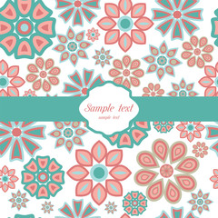 Fototapeta na wymiar invitation card with floral background and place for text