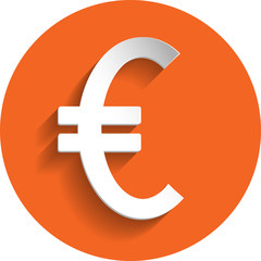 Euro icon, paper style