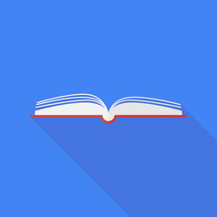 book icon with long shadow. flat style vector illustration