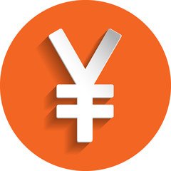 Yen icon, paper style