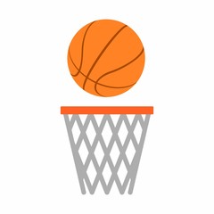 Basketball ball net in flat style isolated on white background.