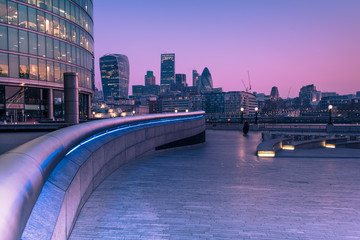 Southwark in London,business offices at sunrise