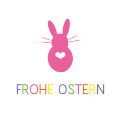 Frohe Ostern Osterhase mit Herz