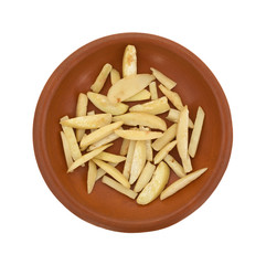 Sliced almonds in a small bowl