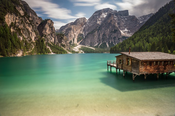 Lake Braies (Pragsersee) in South Tyrol in Summer