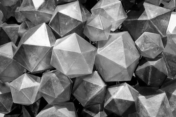 Naklejka premium Black and White Triangular background texture.