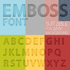 Alphabet with emboss effect suitable for any background