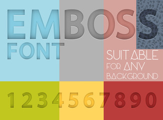 Numbers with emboss effect suitable for any background