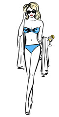  sketch of woman in swimsuit