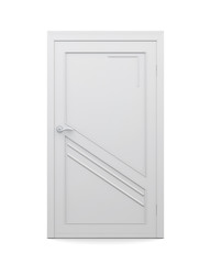 3d image of door isolated on a white background. Closed door.