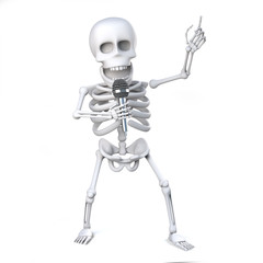 3d Skeleton sings the blues
