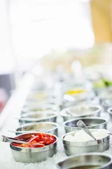Fotobehang salad bar buffet fresh mixed vegetables display © TravelPhotography