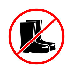 Rain boots prohibition sign