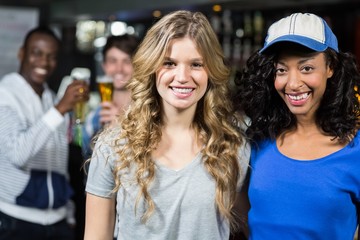 Portrait of smiling friends together