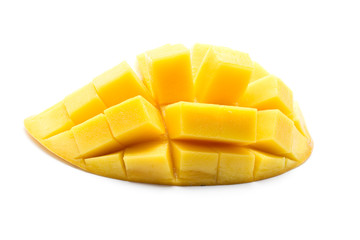 Yellow mango isolated on white background, Thai fruit