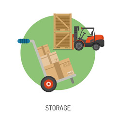 Storage and Delivery Flat Icons