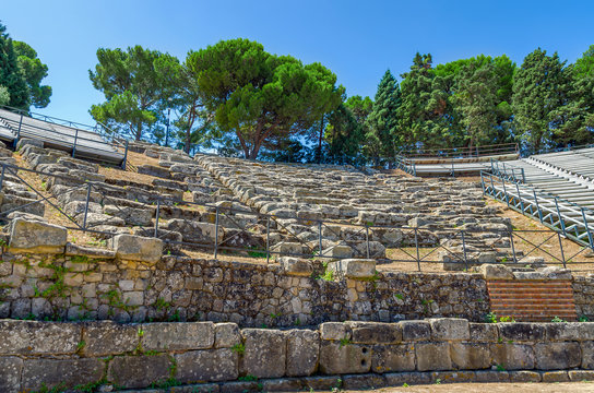 Theater of the archaeological site,Tindarys, Sicily.