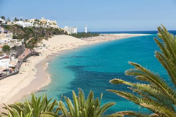 Poster de jardin Plage tropicale Beach of Morro Jable, Canary Island Fuerteventura, Spain