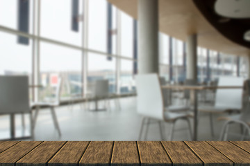 table and chair in food court