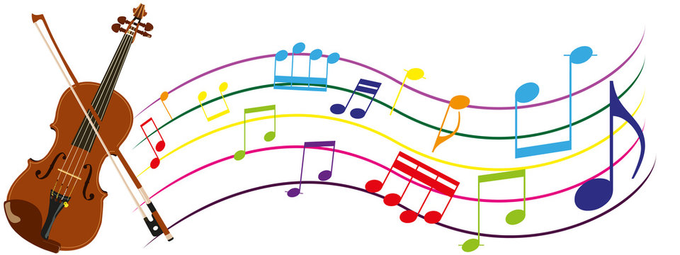 violin,bow and sheet music
