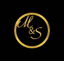 MS initial wedding in golden ring