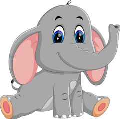 illustration of Cute elephant cartoon