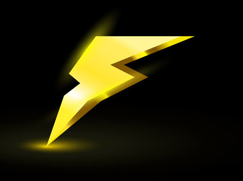  lightning symbol, electrical sign, danger, energy icon 3d