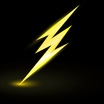  lightning symbol, electrical sign, danger, energy icon 3d