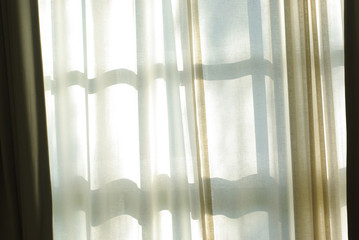 Window curtain with light and shadow, abstract background