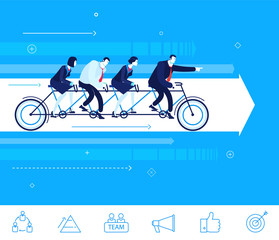 Vector business concept  illustration. Go to the target