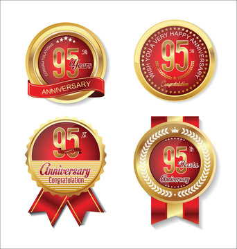 Anniversary golden badges collection 95 years