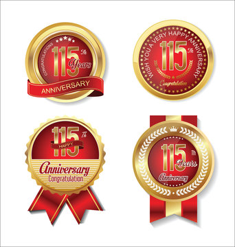 Anniversary golden badges collection 115 years